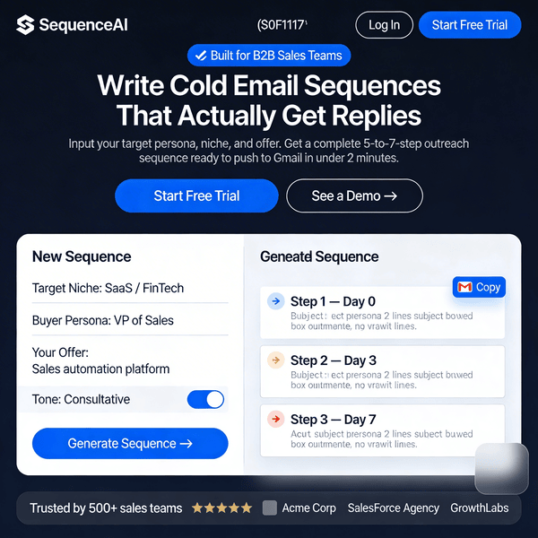 AI Cold Email and Follow-Up Sequence Writer