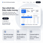 Link-in-bio Landing Page Builder with Revenue Analytics